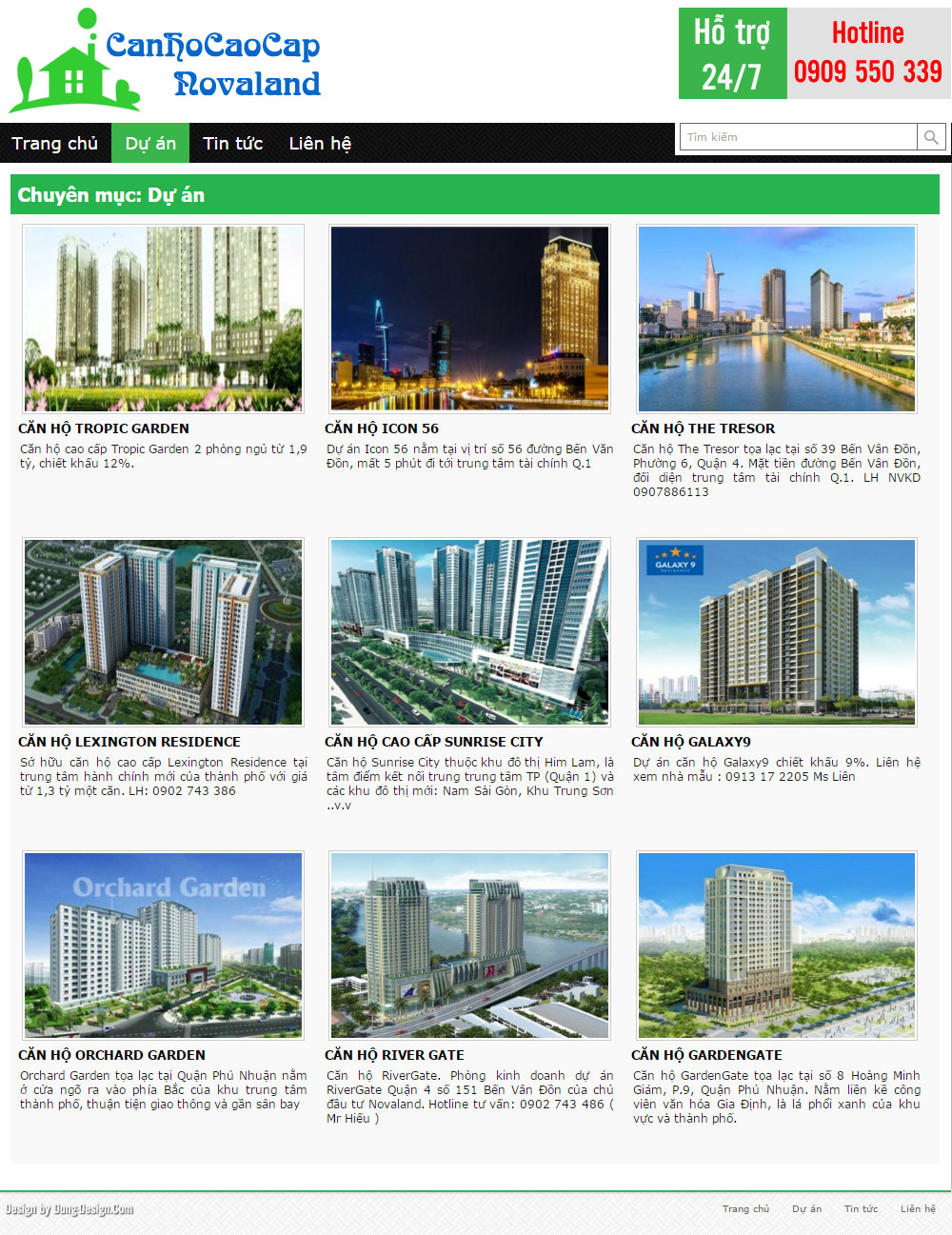 Giao diện bất động sản - webdonggia.com